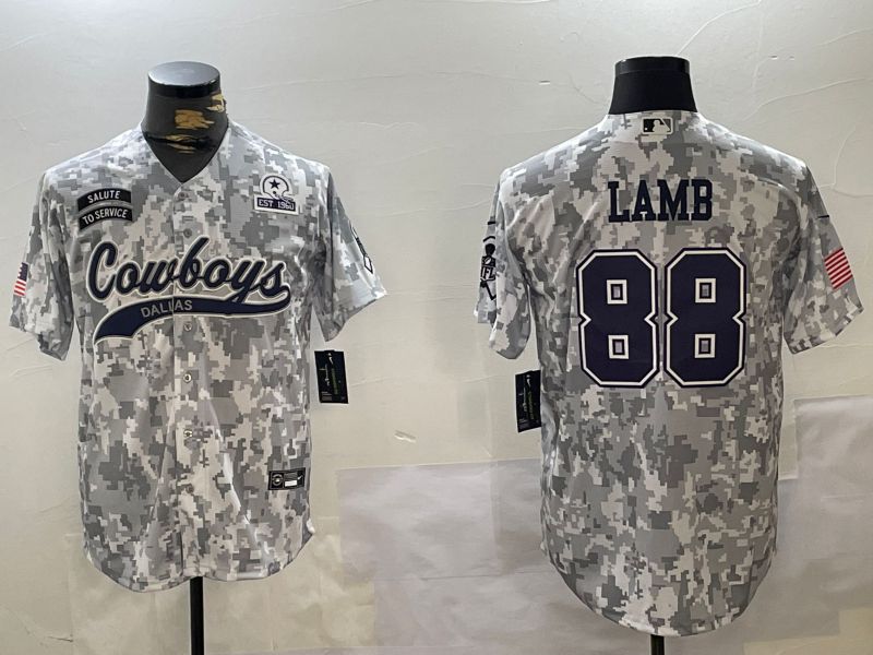 Men Dallas Cowboys 88 Lamb Nike Arctic Camo 2024 Salute to Service Limited NFL Jersey style 6